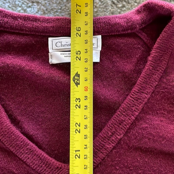 Vintage Christian Dior Pullover - Burgundy, Size: L - Picture 6 of 7